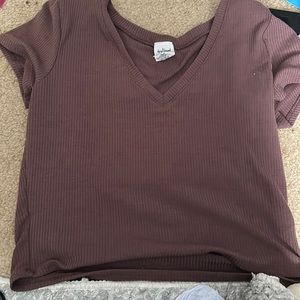 XL coffee brown crop top
